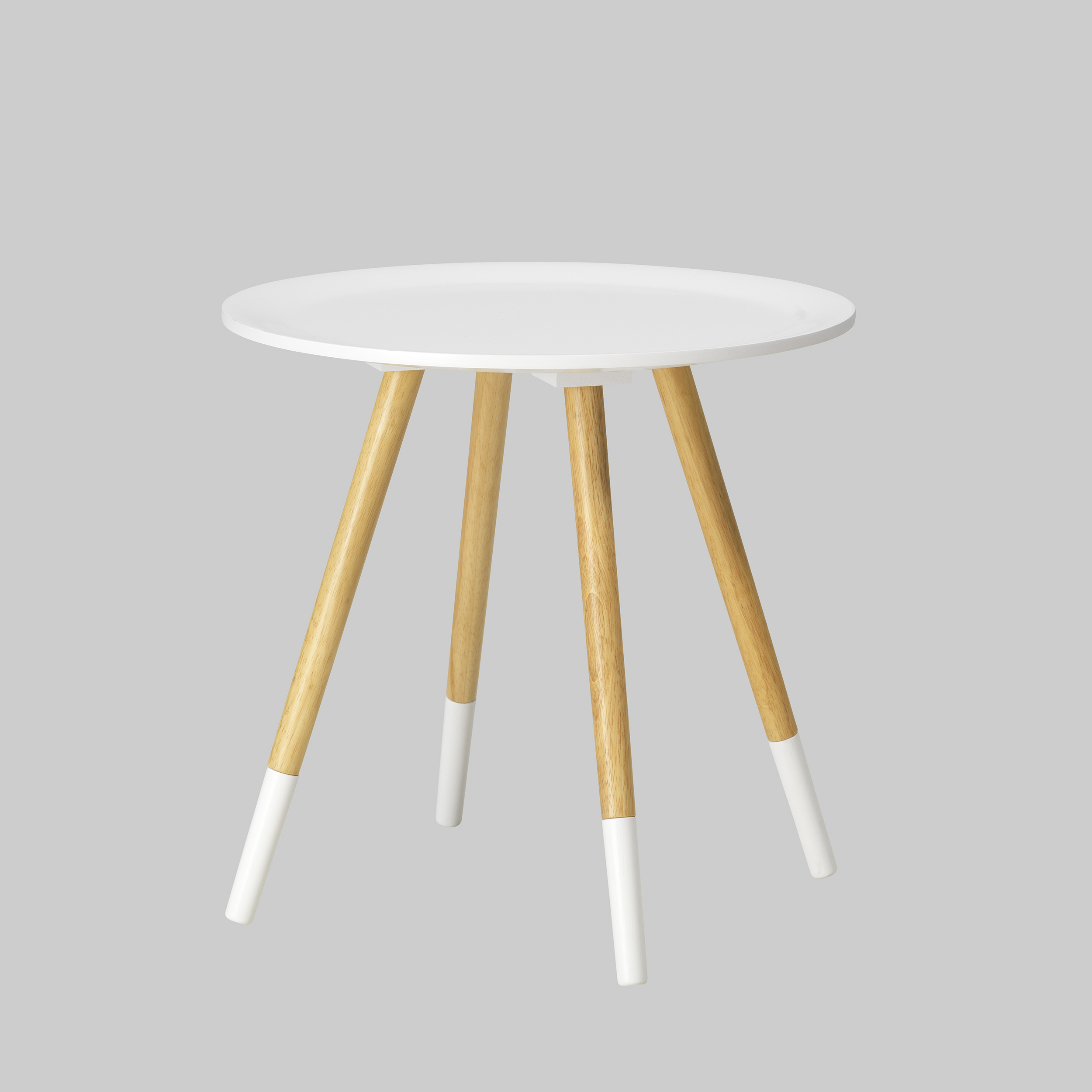 Coffee table TWO TONE Ø48 White / Wood Adexpo